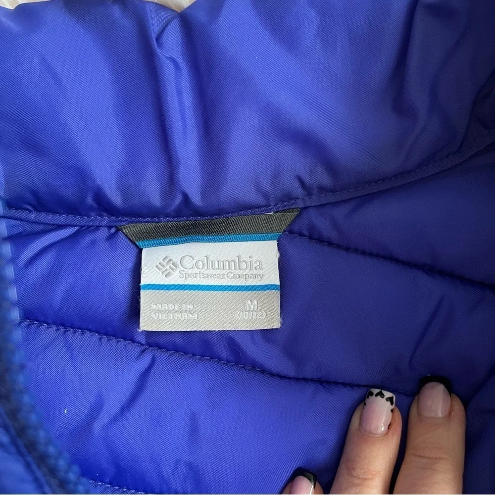 Columbia Kid’s Puffer Vest Purple Blue Size Medium 10-12 Unisex